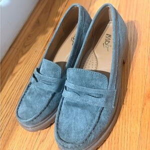 Women’s Blue Suede Loafers